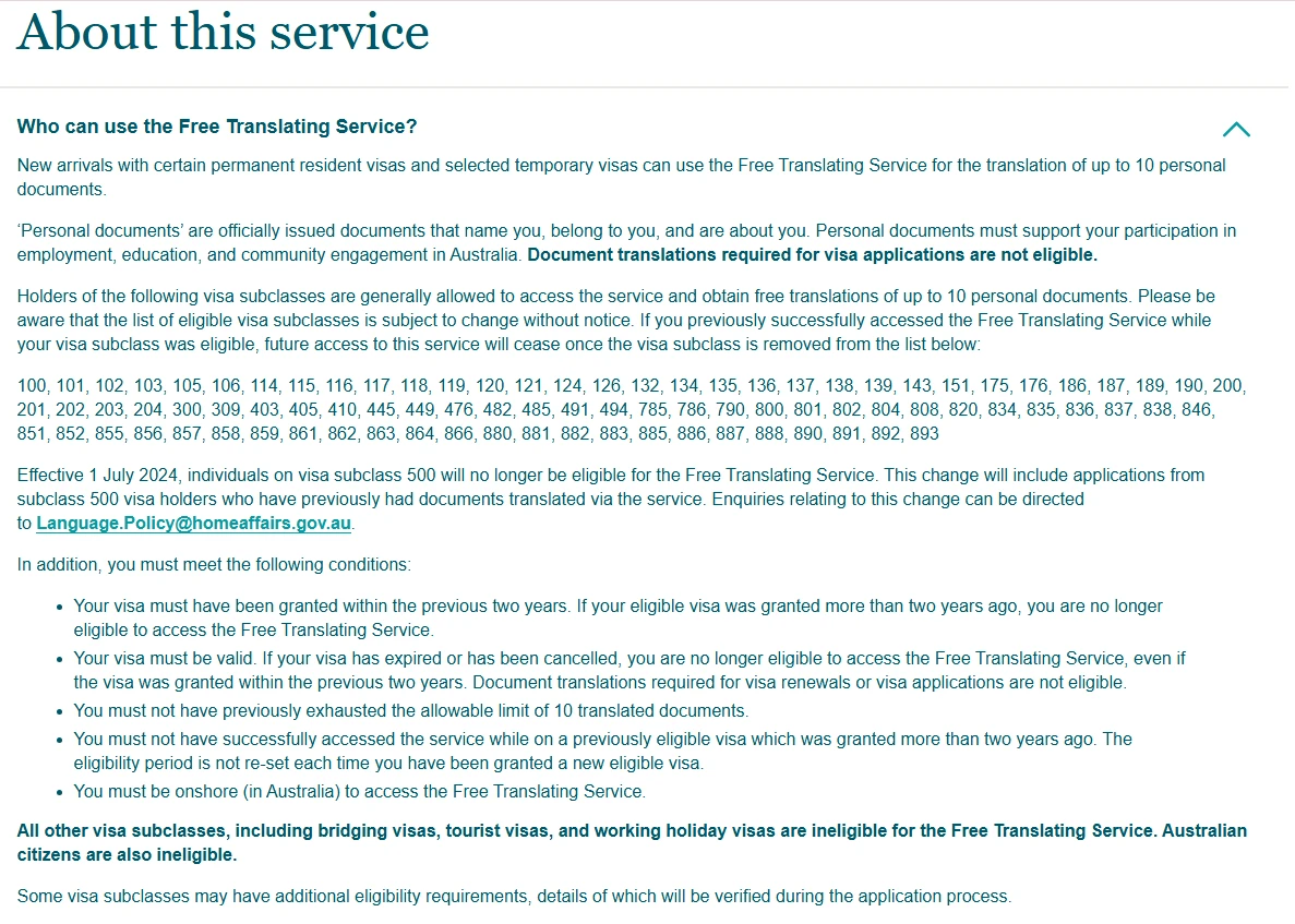 Photo: free translating service in Melbourne